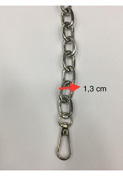 Karantuhafiye Çanta Zinciri Ucu Klipsli 125 Cm Kalın Zincir Gümüş Gümüş