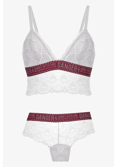Koza Danger Yazılı Süngerli Bralet Takım - 80227 Pembe