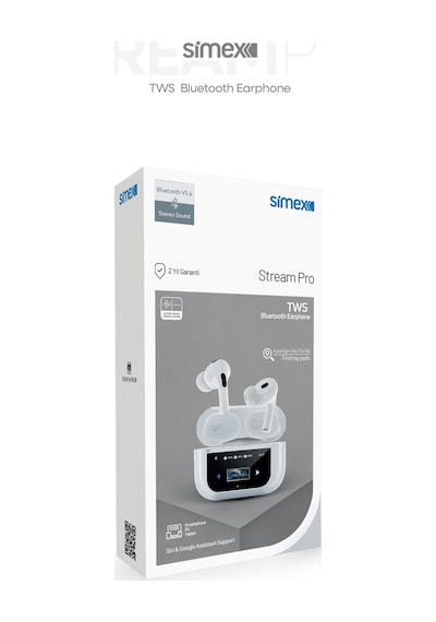 Simex Stream Pro Dijital Dokunmatik Ekranlı ANC/ENC Bluetooth 5.4 Kulak İçi Kulaklık