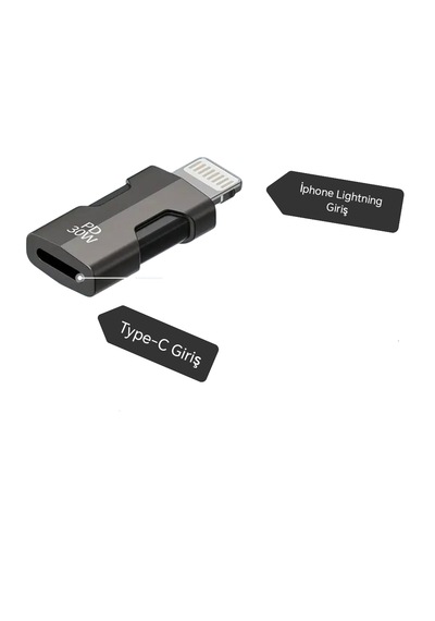 E-kervan Apple Uyumlu iPhone Lightning To Type-c 30w Hızlı Adaptör Çevirici Ce Lisanslı Sağlam 1 Adet