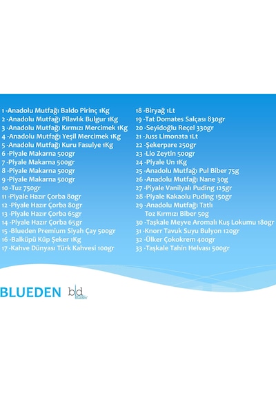 Blueden Ramazan Erzak Kolisi 33'lü No: 9
