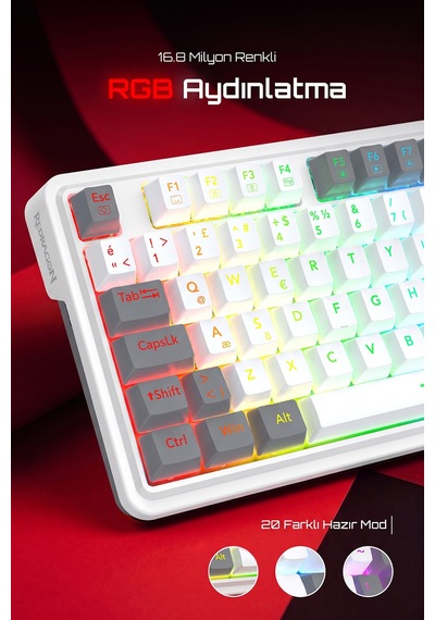 Redragon %75 Gasket Mekanik Switch Rgb Kablolu Oyuncu Klavyesi Bk-649