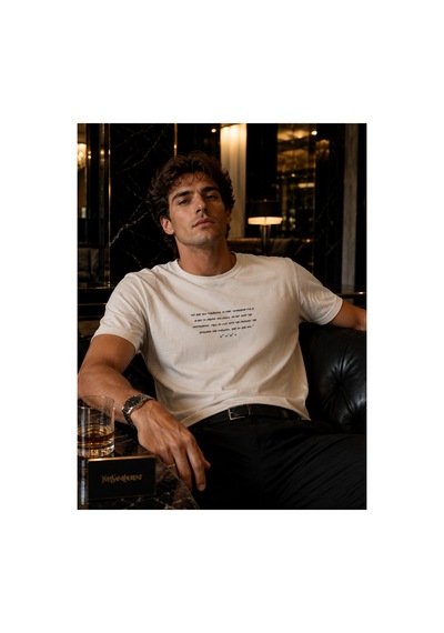 Me Selection Yazı Tasarım %100 Pamuk Unisex Basic Tişört Beyaz