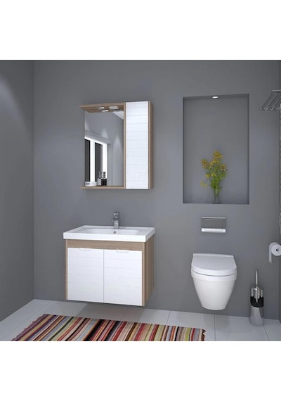 Denko Mostar 70 Cm Mdf Beyaz Banyo Dolabı Takımı Aynalı Üst Modül Beyaz Denko Mostar 70 Cm Mdf Beyaz Banyo Dolabı Takımı Aynalı Üst Modül Beyaz