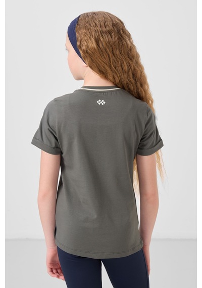 Haki Pamuklu O Yaka Standart Fit Basic Kız Çocuk T-shirt - 75177 Haki