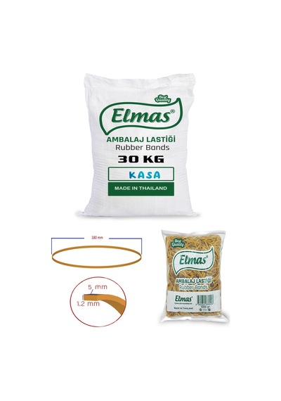 180 X 5 Mm Elmas Ambalaj Lastiği 30 Paket X 1000 Gram Koli