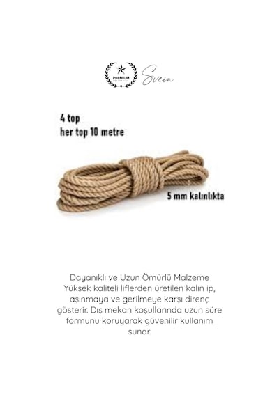 Halat Çok Amaçlı Kalın İp Jüt İpi Hamak Çamaşır Salıncak Atlama Çadır Tarla Kamyon Dayanıklı Esnek