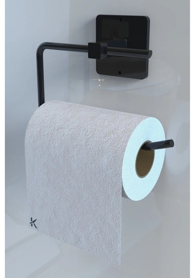Yapışkanlı Wc Kağıtlık Rulo Havluluk Banyo Mutfak Set 2 Li Siyah Diğer