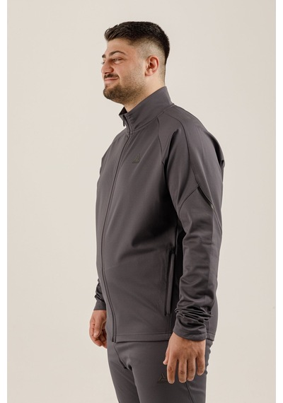 Airlife Power 22 Cr Line Tam Boy Fermuarlı Erkek Büyük Beden Dik Yaka Sweatshirt Smoked Füme