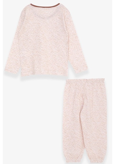 Breeze Kız Bebek Pijama Takımı Desenli 9 Ay-3 Yaş, Bej Melanj-bej Melanj Bej Melanj