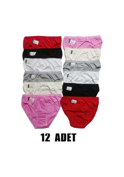 Kadın Bikini Külot Karışık Renk Paketi 12 Adet 001