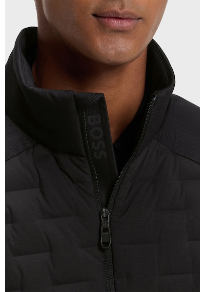 Boss Regular Fit Dik Yaka Fermuarlı Mont Erkek Mont 50561388 001 Siyah