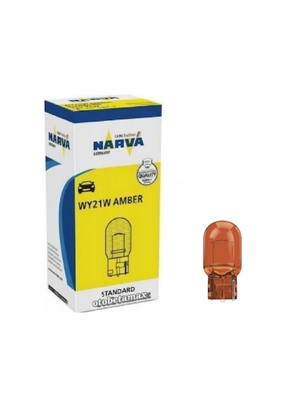 BİR ADET NARVA 12V. WY21W (17629) STANDART SARI DİPSİZ AMPUL