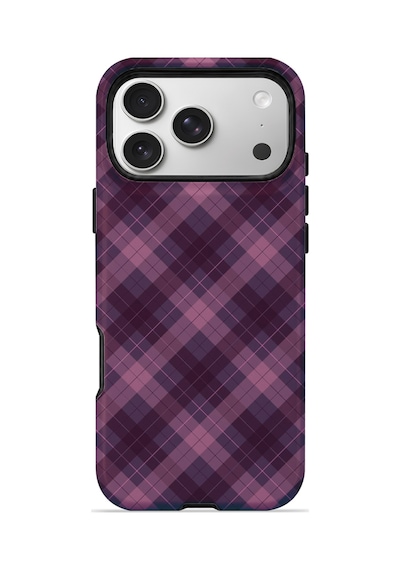 Velvoria Valestra Lila Duman Ekose Apple iPhone Uyumlu 17 Pro Max Magsafe Koruma Kılıfı Valestra Magline - Lila Duman Ekose