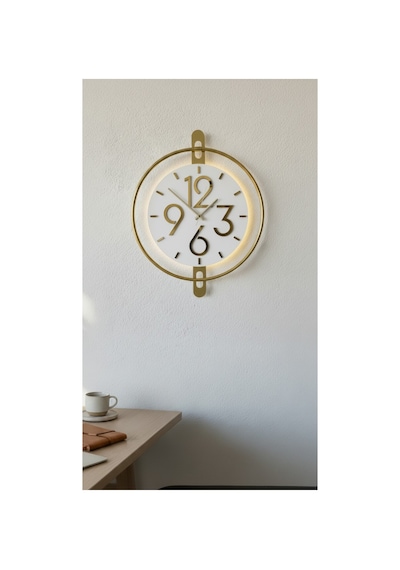 Pey Aksesuar Metal -çelik Gövde -ideal Boy 40x50cm - Metal Ledli Duvar Dekor M46-gold-beyaz-gold Mobilya Ma46-gold-siyah-gold