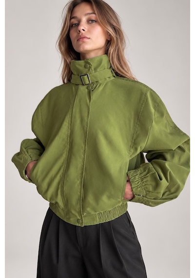 Hiccup Oversize Dik Yaka Ceket Yeşil