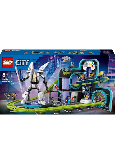 LEGO® City Robot Dünyası Hız Treni Parkı 60421 - 8 Yaş & Üzeri Çocuklar için Yaratıcı Oyuncak Yapım Seti (986 Parça)