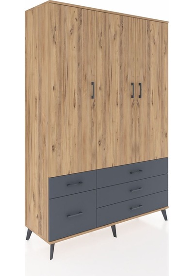 Hyperion Dolap 5 Raflı 5 Çekmeceli Tek Askılı 132x44x195 Çam-çam/antrasit Atlas Çam/antrasıt Hyperion Dolap 5 Raflı 5 Çekmeceli Tek Askılı 132x44x195 Çam-çam/antrasit Atlas Çam/antrasıt