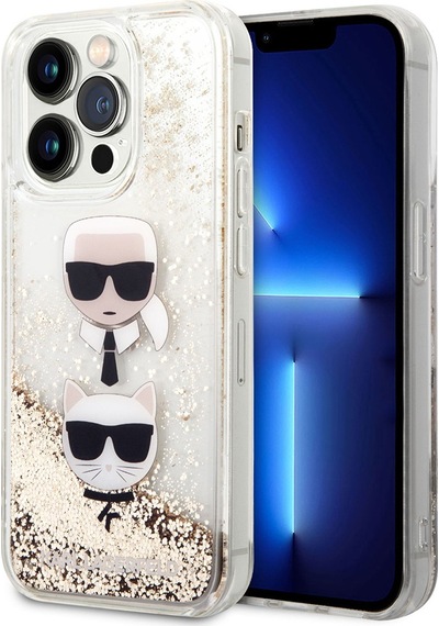 Apple Uyumlu iPhone 14 Pro Max  Kılıf Sıvılı Simli K&c Head Dizayn Kapak