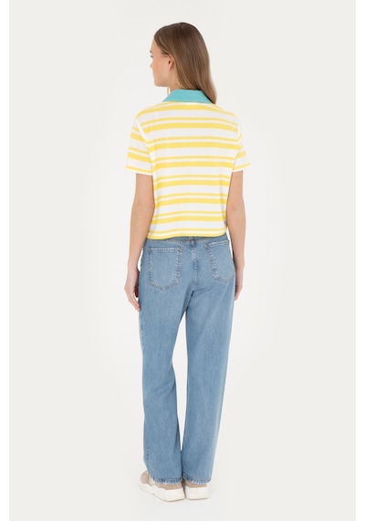 U.S. Polo Assn. Kadın Açık Mavi Loose Fit Jean Pantolon 50282798-DN0021