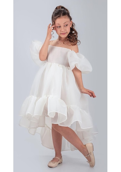Mnk Baby & Kids Arisvi Kız Çocuk Abiye M00738 Beyaz