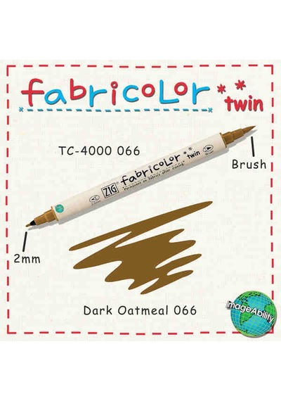 Zig Fabricolor Twin Çift Uçlu Kumaş Boyama Kalemi Dark Oatmeal