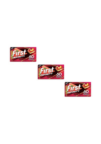 First 60 Dk Infinity Karpuz & Şeftali Aromalı Şekersiz Tatlandırıcılı Sakız - 3'lü Paket