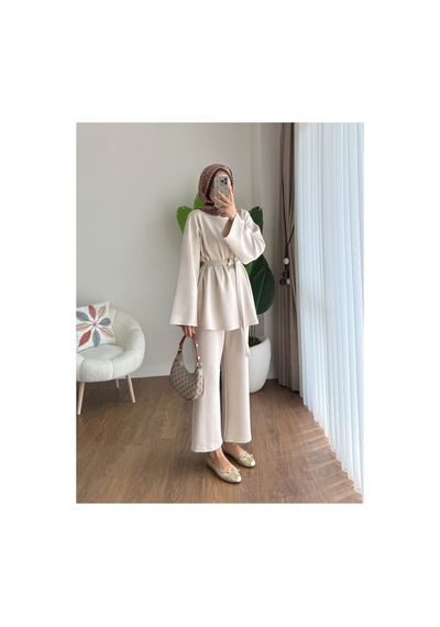 Unika Boutique Kadın Tesettür Scuba Takım Bej