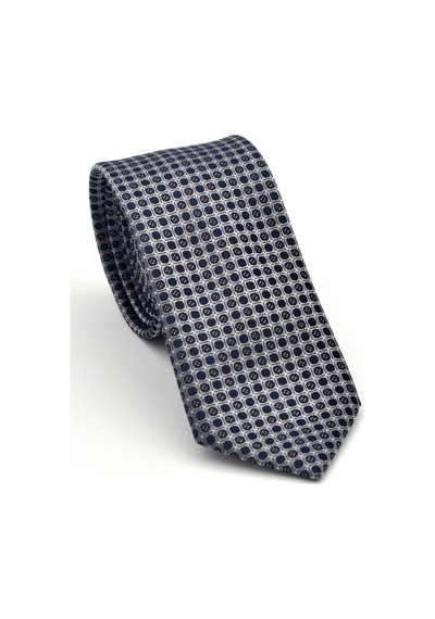 Gaffy Füme Karışık Desenli Gri Dokuma Kumaş Mendilli Slim Fit Kravat // Sdk-2502-4 Gri