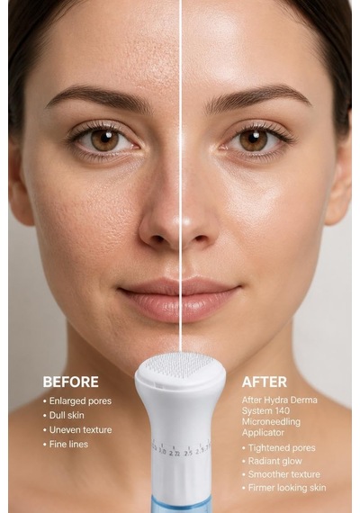 Hydra Derma System 140 Microneedling Serum Applicator 140 İğneli Hydra Needle Cilt Bakım Kalemi Anti Aging Gözenek Sıkılaştırıcı Serum Uygulama Cihazı