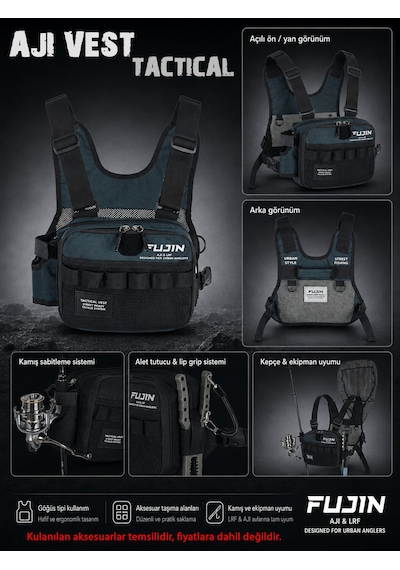 Fujin Aji Vest Tactical Indigo Balıkçı Çantası