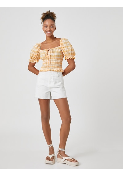 Koton Crop Bluz Balon Kollu Gipe Detaylı Kare Yaka Turuncu Ekoseli 3sal60038ıw Turuncu Ekoseli Turuncu Koton Crop Bluz Balon Kollu Gipe Detaylı Kare Yaka Turuncu Ekoseli 3sal60038ıw Turuncu Ekoseli Turuncu