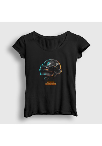 Presmono Kadın Kask Pubg T-shirt Siyah