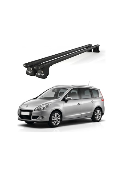 Trio-ı Renault Grand Scenic 2009-2016 Uyumlu Siyah Kilitli Ara Atkı 120cm Port Bagaj Tavan Barı