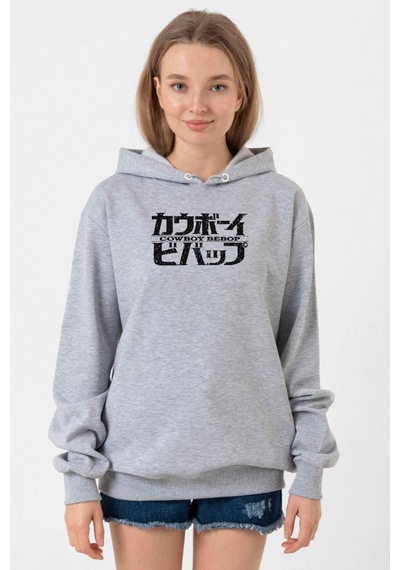 Cowboy Bebop Retro Letter Logo Grimelanj Kadın 3ip Kapşonlu Sweatshirt 001