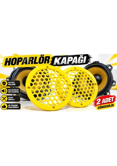 Sarı 16cm Hoparlör Kapağı - Sarı Kaliteli Plastik Midrange Hoparlör Kapak 16 Cm - 2 Adet