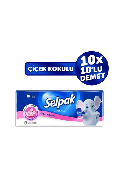 Selpak Çiçek Kokulu Mendil 100'lü 10 10