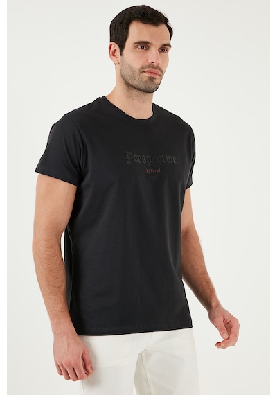Buratti Pamuklu Slim Fit Bisiklet Yaka Erkek T Shirt 541Perspective Koyu Antrasit