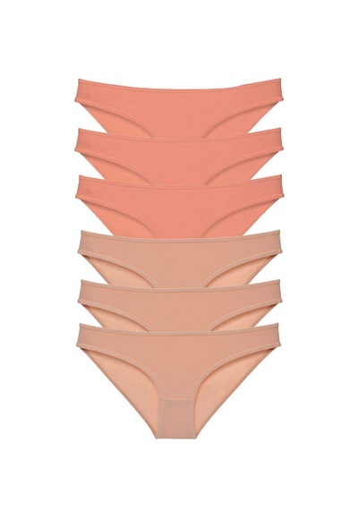 Royaleks 6 adet Süper Eko Set Likralı Kadın Slip Külot Pudra Ten RYL-EKO6021 Pudra