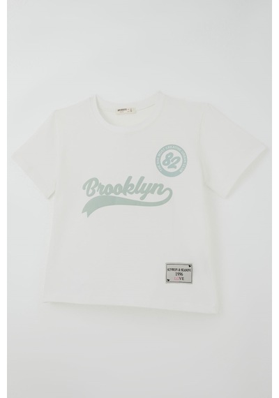 Breeze Kız Çocuk Pantolonlu Takım Brooklyn Yazı Baskılı Bağcıklı 8-14 Yaş , Ekru