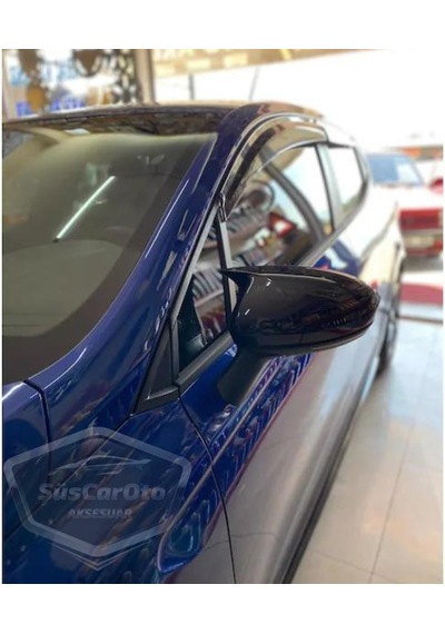 ŞüsCarOto Renault Clio 5 2019 Sonrası Batman Yarasa Ayna Kapağı Piano Black ABS Plastik (00)