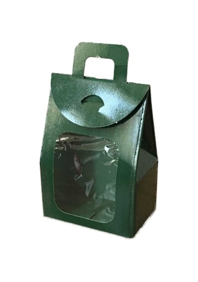 Kına Ve Çerez Çantası Pencereli Karton 7.5X11X4 (20 Adet) Yeşil N11.1980