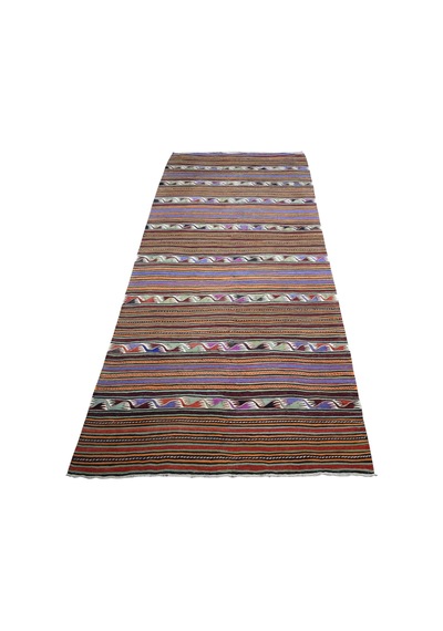Zehra Abla Halı Vintage El Dokuma Elcik Sivrihisar Yün Kilim 7475 Çok Renkli