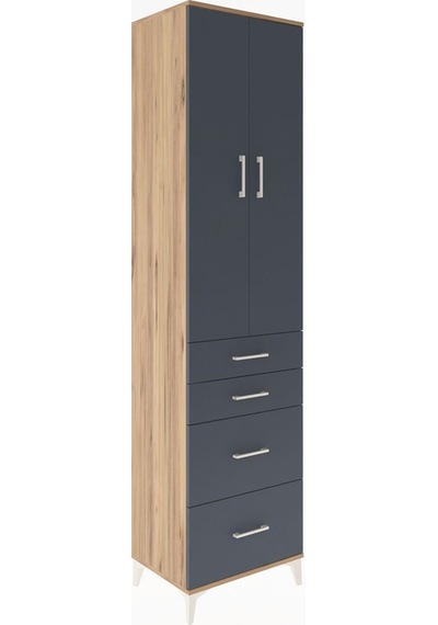 Hyperion Dolap 4 Raflı 4 Çekmeceli 2 Kapaklı 60x44x243 Çam-antrasit Atlas Çam Hyperion Dolap 4 Raflı 4 Çekmeceli 2 Kapaklı 60x44x243 Çam-antrasit Atlas Çam