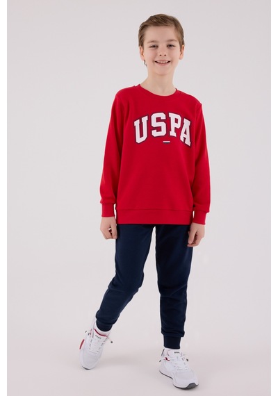 U.S. Polo Assn. Lisanslı Erkek Çocuk Alt Üst 2 Parça Eşofman Takımı Us2227 Kırmızı