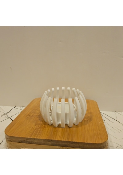 Dekoratif - Tasarım Mum Aparatı -beyaz-