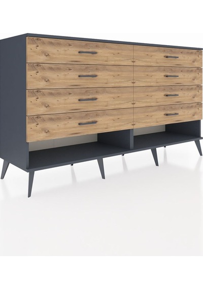 Hyperion Konsol 8 Çekmeceli 176x44x99 Antrasit-antrasit/çam Antrasit-antrasit/çam Hyperion Konsol 8 Çekmeceli 176x44x99 Antrasit-antrasit/çam Antrasit-antrasit/çam