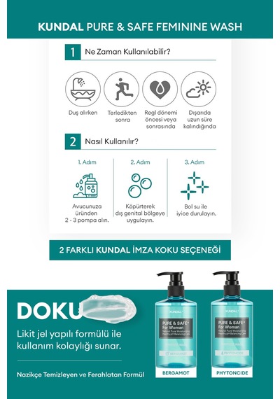 Kadınlara Özel İntim Temizleme Jeli Kundal Feminine Cleanser 300ml Bergamot 98112339