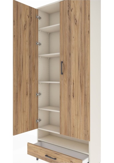 Arges Dolap 6 Raflı Tek Çekmeceli 2 Kapaklı 88x30x221 Aytaşı-çam Aytaşı Arges Dolap 6 Raflı Tek Çekmeceli 2 Kapaklı 88x30x221 Aytaşı-çam Aytaşı