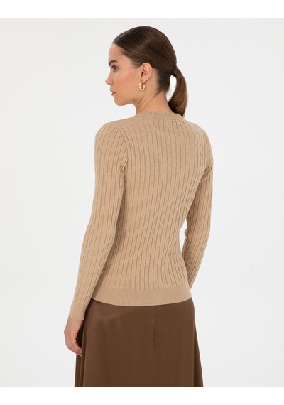 Pierre Cardin Bej Melanj Extra Slim Fit Triko Hırka 50317064-vr156